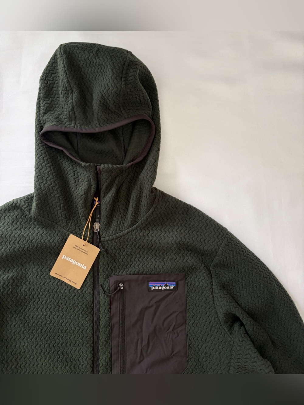 Patagonia R1 Air Full-Zip Hoody Men's Size L Old Growth Green - Picture 2 of 15